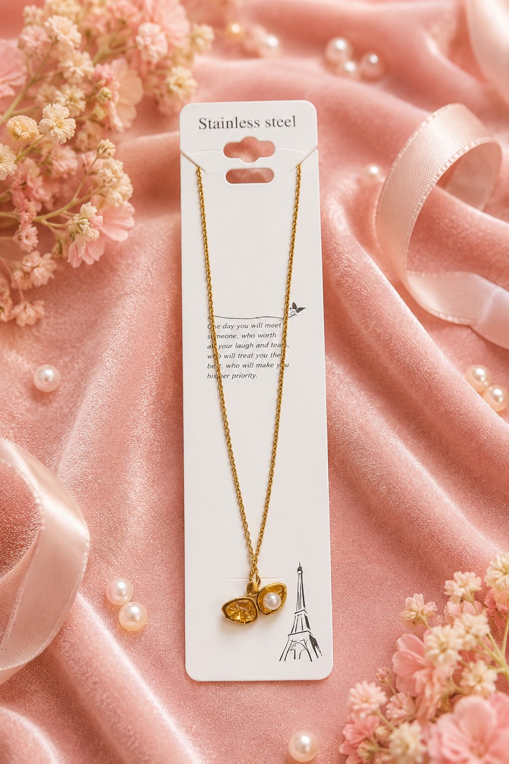 Pearl in shell openable Anti tarnish necklace